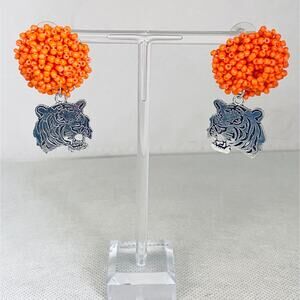 Cincinnati Bengals Tiger Beaded Earrings